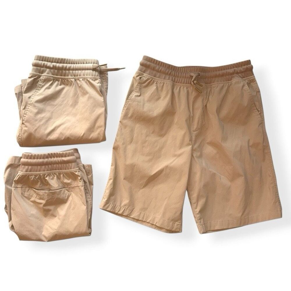 Boys Athletic Shorts Lot 3 Size XL 14-16 Khaki Wonder Nation Stretch